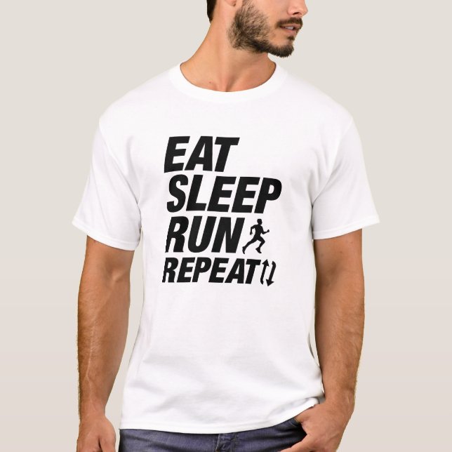 Camiseta Comer Dormir Correr Repetir (Frente)