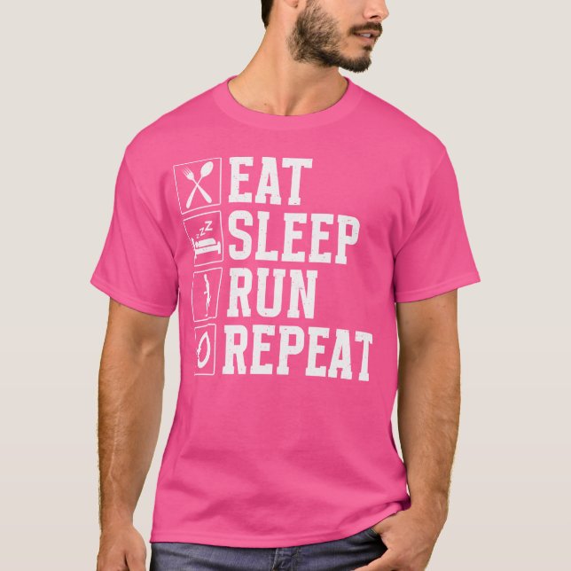 Camiseta Comer Dormir Correr Repetir Divertido Corredor (Frente)