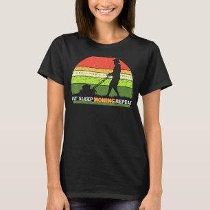 Camiseta Comer Dormir Cortar Repetir Cortador de Grama Jard