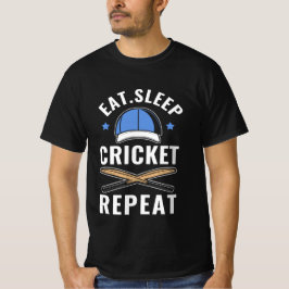 Camiseta Comer Dormir Críquete Repetir