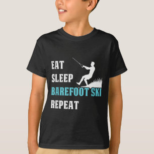 Camiseta Comer dormir descalço esqui repetir esquiador hobb