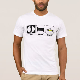 Camiseta comer dormir dirigir táxi