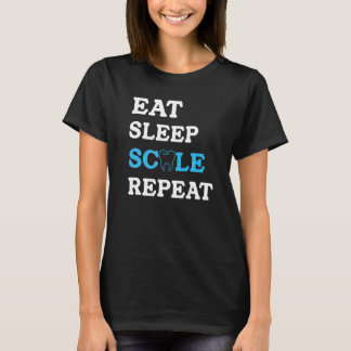 Camiseta Comer Dormir Escala Repetir Ridicularização Dentes