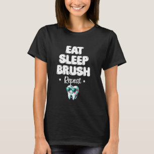 Camiseta Comer Dormir Escovar Repetir Dentário Dentes Médic
