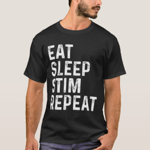 Camiseta Comer Dormir Estim Repetir Conscientização do Auti