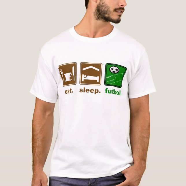 Camiseta comer, dormir, futebol (Frente)