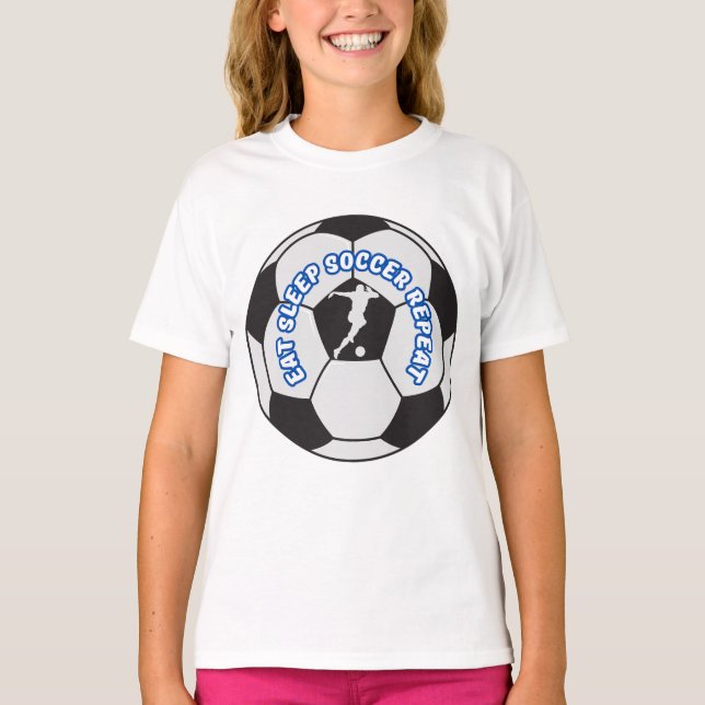 Camiseta comer dormir futebol repetir  (Frente)