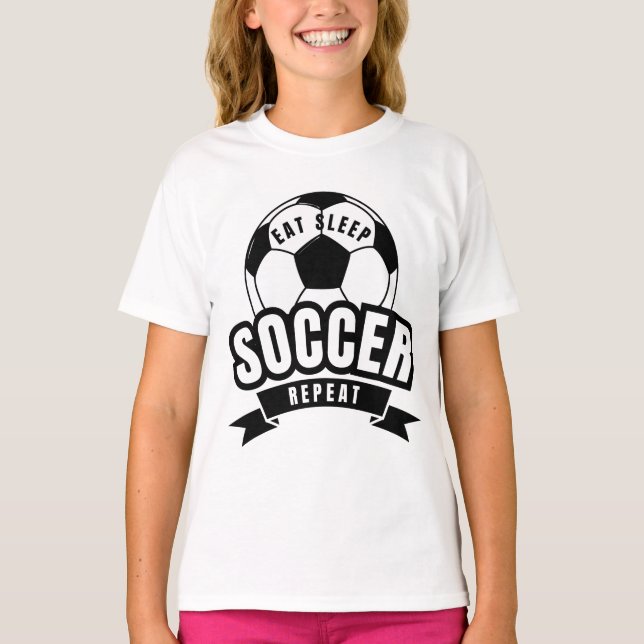 Camiseta comer dormir futebol repetir  (Frente)