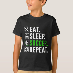 Camiseta Comer Dormir Futebol Repetir Jogador de Futebol En