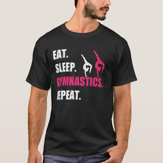 Camiseta Comer Dormir Ginástica Repetir (Frente)