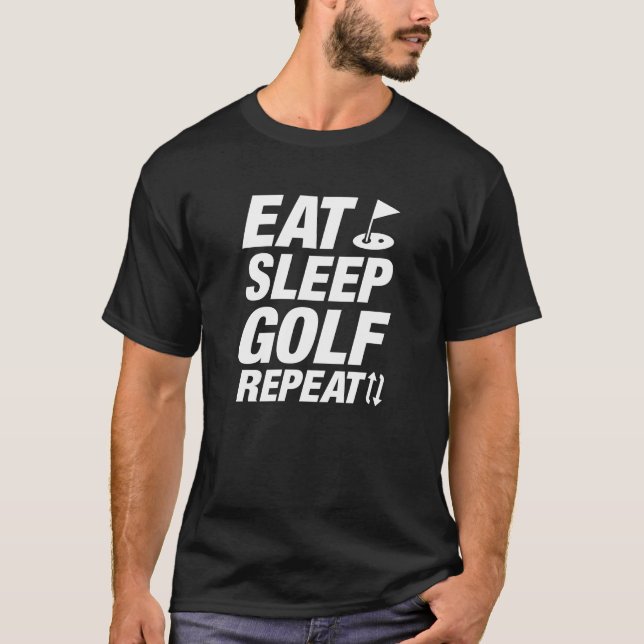 Camiseta Comer Dormir Golfe Repetir (Frente)