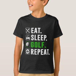 Camiseta Comer Dormir Golfe Repetir Golfe Engraçado Golfist