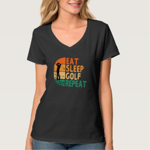 Camiseta Comer Dormir Golfe Repetir Golfe Golfista Divertid