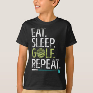 Camiseta Comer Dormir Golfe Repetir Golfe Golfista Divertid