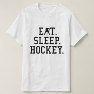 Camiseta Comer Dormir Hockey - Amantes do Hockey