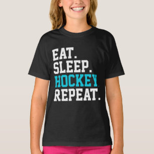Camiseta Comer Dormir Hockey Repetir - Amantes do Hockey