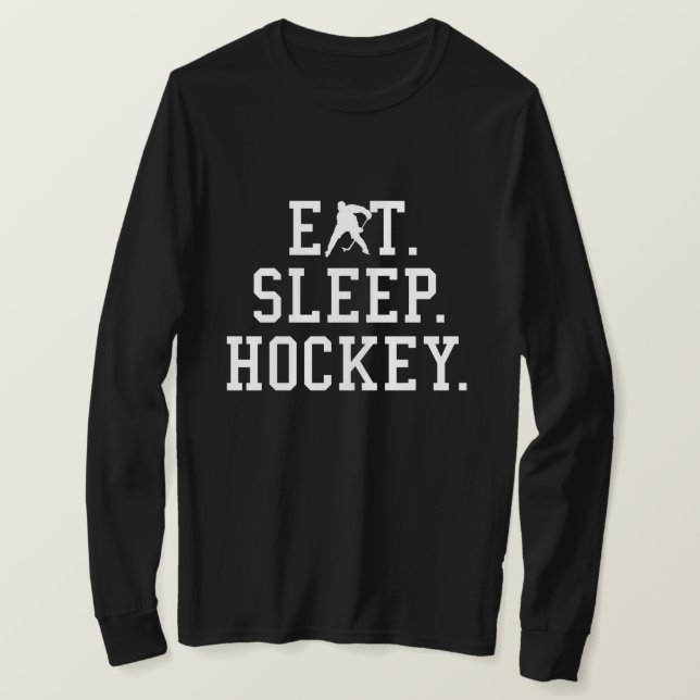 Camiseta Comer Dormir Hóquei (Frente do Design)