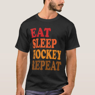 Camiseta Comer Dormir Hóquei Repetir Campo de Gelo Patinaçã