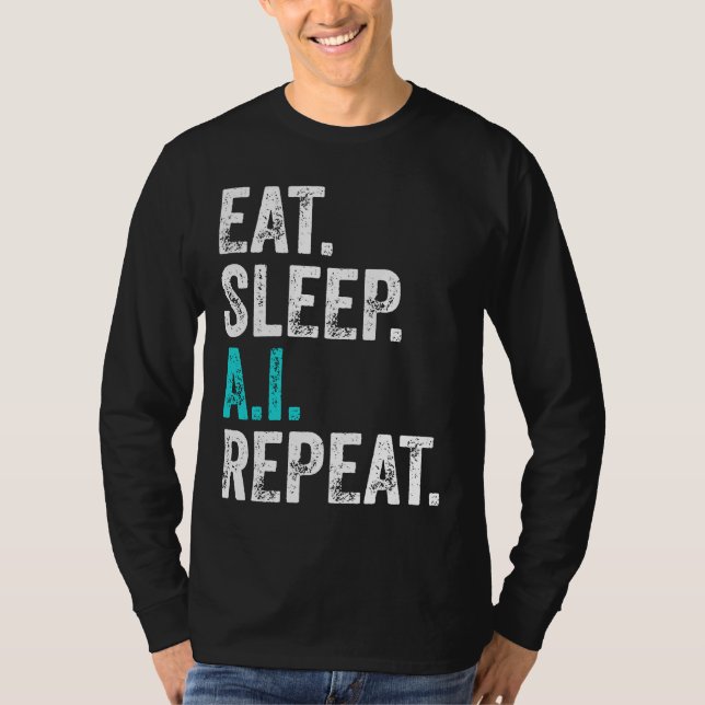 Camiseta Comer Dormir IA Repetir (Frente)