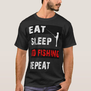 Camiseta Comer dormir ir pescar repetir. Hobby de pesca pes