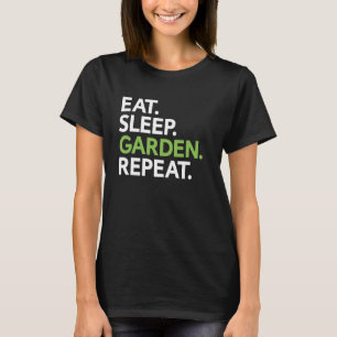 Camiseta Comer Dormir Jardim Repita Design Divertido de Jar