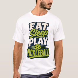 Camiseta Comer Dormir Jogar Pickleball Esportes Retrô