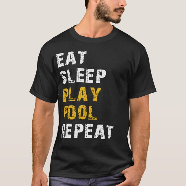 Camiseta comer dormir jogar piscina (Frente)