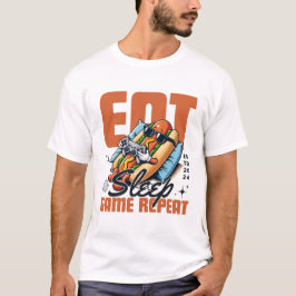 Camiseta Comer, dormir, jogar, repetir