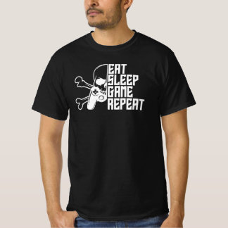 Camiseta Comer Dormir Jogar Repetir Citação Divertida de Jo