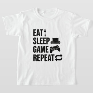 Camiseta Comer Dormir Jogar Repetir Jogos