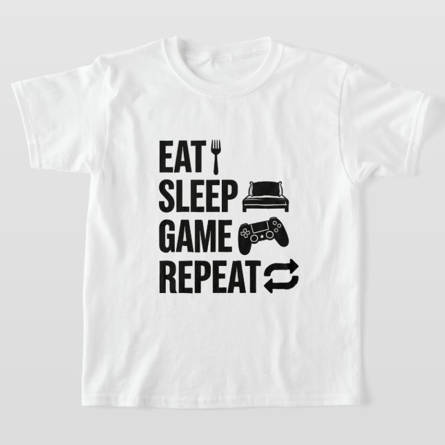 Camiseta Comer Dormir Jogar Repetir Jogos (Postura )