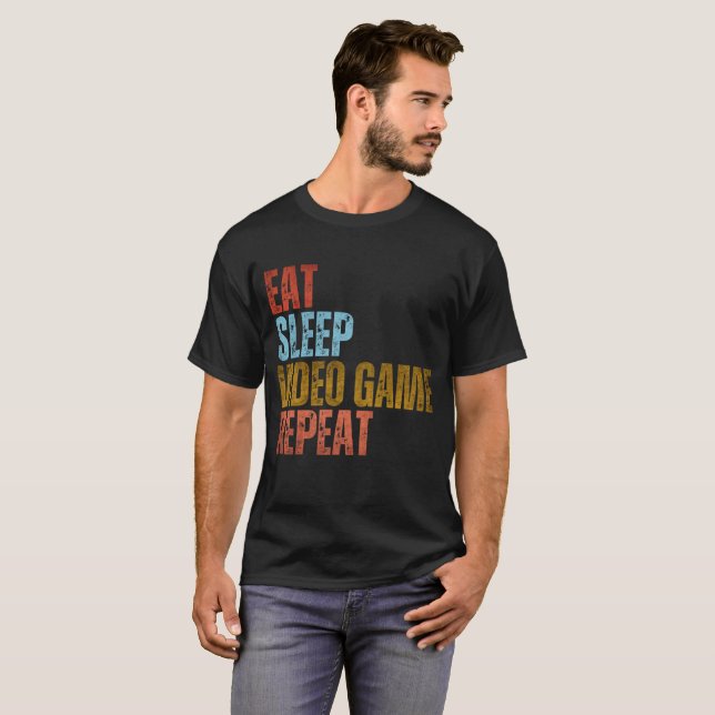 CAMISETA COMER DORMIR JOGO DE VÍDEO REPETIR (Frente Completa)