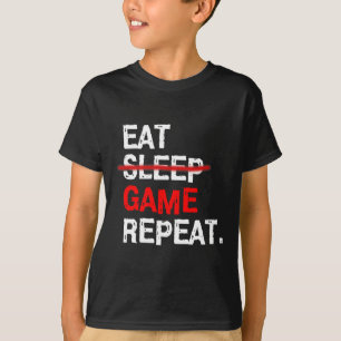 Camiseta Comer Dormir Jogo Repetir Quadro Pc Video Gamer An