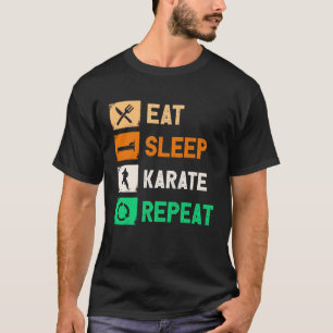 Camiseta Comer Dormir Karate Repetir Homens Mulheres Judô K