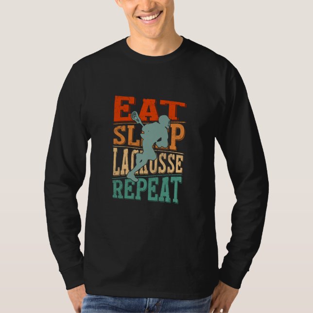 Camiseta Comer Dormir Lacrosse Repetir (Frente)