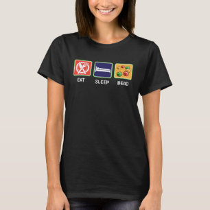 Camiseta Comer Dormir Miçangas Fabricação de Joias Contas A