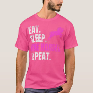 Camiseta Comer Dormir Montar Cavalos Repetir Amor por Caval