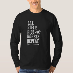 Camiseta Comer Dormir Montar Cavalos Repetir Fazendeiro Equ