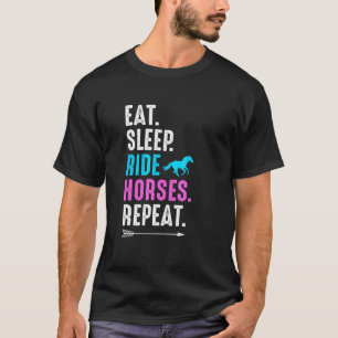Camiseta Comer Dormir Montar Cavalos Repetir Fazendeiro Equ