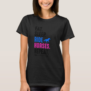 Camiseta Comer Dormir Montar Cavalos Repetir Fazendeiro Equ