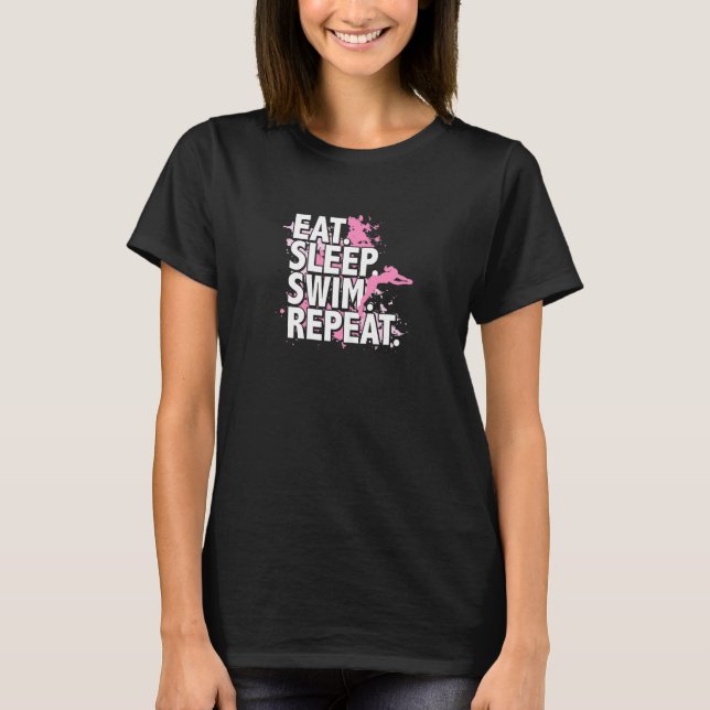 Camiseta Comer Dormir Nadar Repetir (Frente)