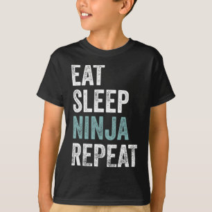 Camiseta Comer Dormir Ninja Repetir Roupa de Karatê Engraça