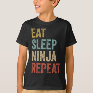 Camiseta Comer Dormir Ninja Repetir Roupa de Karatê Engraça