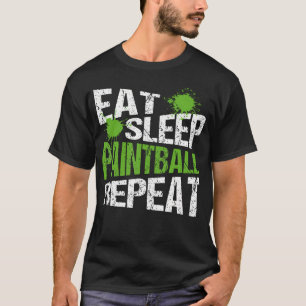Camiseta Comer Dormir Paintball Divertido