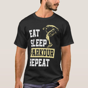 Camiseta Comer Dormir Parkour Repita Corrida Livre Parkour