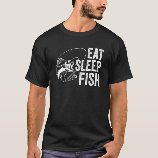 Camiseta Comer Dormir Peixe Piada Pesca Juventude Design (Frente)