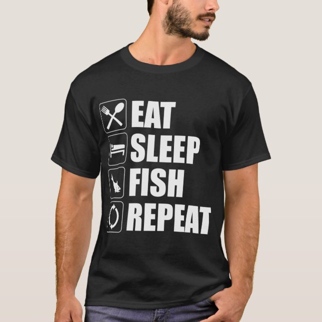 Camiseta Comer Dormir Peixe Repetir (Frente)
