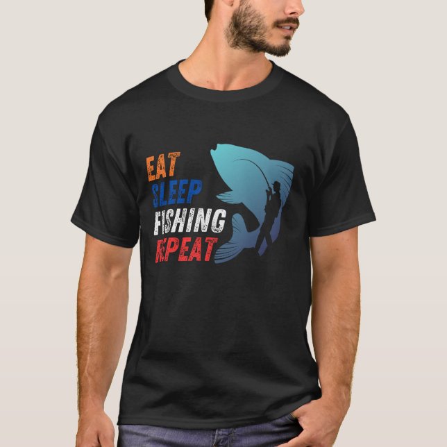 Camiseta Comer. Dormir. Peixe. Repetir. (Frente)
