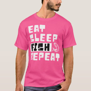 Camiseta Comer Dormir Peixe Repetir Pesca Pescador Engraçad