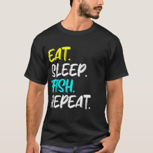 Camiseta Comer Dormir Peixe Repetir Piada de Pesca